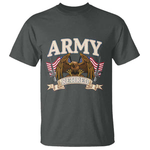 Retirement Army Veteran T Shirt American Flag USA Patriotic TS12 Dark Heather Print Your Wear