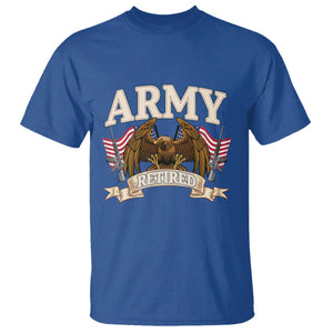 Retirement Army Veteran T Shirt American Flag USA Patriotic TS12 Royal Blue Print Your Wear