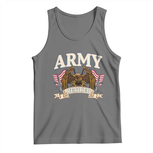 Retirement Army Veteran Tank Top American Flag USA Patriotic TS12 Black Heather Print Your Wear