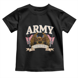 Retirement Army Veteran Toddler T Shirt American Flag USA Patriotic TS12 Black Print Your Wear
