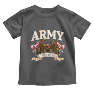 Retirement Army Veteran Toddler T Shirt American Flag USA Patriotic TS12 Dark Heather Print Your Wear