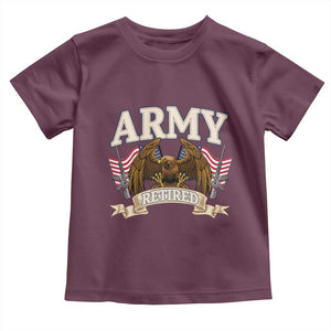 Retirement Army Veteran Toddler T Shirt American Flag USA Patriotic TS12 Maroon Print Your Wear
