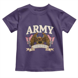 Retirement Army Veteran Toddler T Shirt American Flag USA Patriotic TS12 Purple Print Your Wear