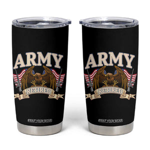 Retirement Army Veteran Tumbler Cup American Flag USA Patriotic TS12 Black Print Your Wear