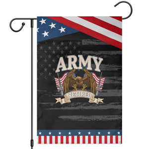 Retirement Army Veteran Garden Flag American Flag USA Patriotic TS12 Distressed Black Blue Print Your Wear