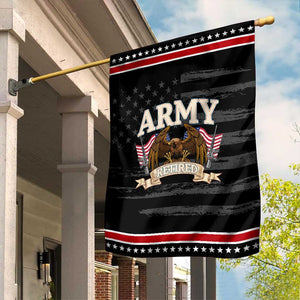 Retirement Army Veteran Garden Flag American Flag USA Patriotic TS12 Distressed Black Red Print Your Wear
