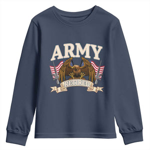 Retirement Army Veteran Youth Sweatshirt American Flag USA Patriotic TS12 Navy Print Your Wear