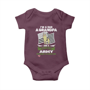 Retired Army Baby Onesie Funny I Am A Dad A Grandpa Nothing Scares Me TS12 Maroon Print Your Wear