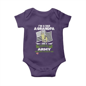 Retired Army Baby Onesie Funny I Am A Dad A Grandpa Nothing Scares Me TS12 Purple Print Your Wear