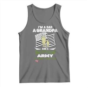 Retired Army Tank Top Funny I Am A Dad A Grandpa Nothing Scares Me TS12 Black Heather Print Your Wear