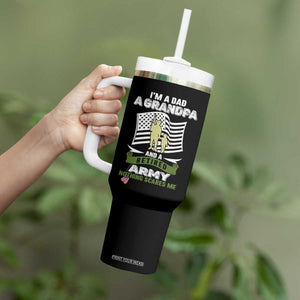 Retired Army Tumbler With Handle Funny I Am A Dad A Grandpa Nothing Scares Me TS12 Print Your Wear