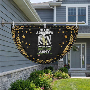 Retired Army Patriotic Fan Flag Funny I Am A Dad A Grandpa Nothing Scares Me