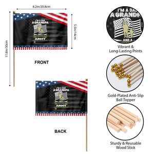 Retired Army Patriotic Handheld Flag Funny I Am A Dad A Grandpa Nothing Scares Me TS12 Print Your Wear