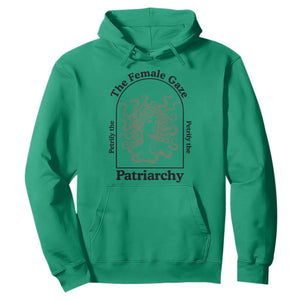Feminist Hoodie The Female Gaze Petrify The Patriarchy Mythology Medusa TS12 Irish Green Print Your Wear