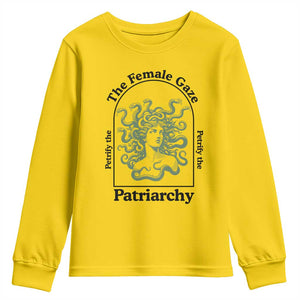 Feminist Youth Sweatshirt The Female Gaze Petrify The Patriarchy Mythology Medusa TS12 Daisy Print Your Wear