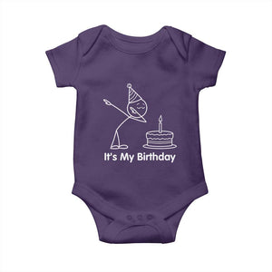 Dabbing Stickman Party Humor Gift Baby Onesie It Is My Birthday