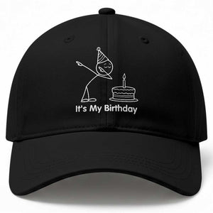 Dabbing Stickman Party Humor Gift Baseball Cap It Is My Birthday