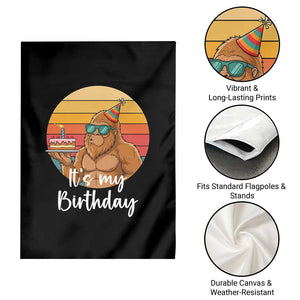 It Is My Birthday Garden Flag Funny Bigfoot Blowing Candle Birthday Cake