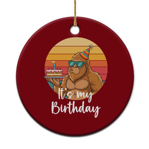It Is My Birthday Ceramic Ornament Funny Bigfoot Blowing Candle Birthday Cake