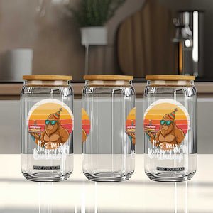 It Is My Birthday Glass Can Funny Bigfoot Blowing Candle Birthday Cake