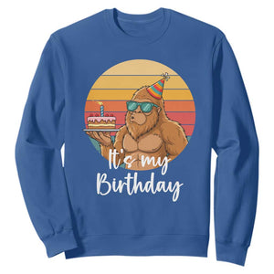 It Is My Birthday Sweatshirt Funny Bigfoot Blowing Candle Birthday Cake