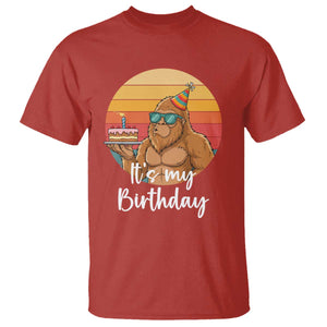 It Is My Birthday T Shirt Funny Bigfoot Blowing Candle Birthday Cake