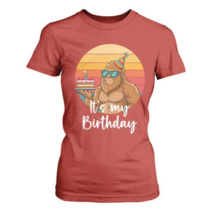 It Is My Birthday T Shirt For Women Funny Bigfoot Blowing Candle Birthday Cake