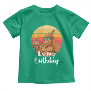 It Is My Birthday Toddler T Shirt Funny Bigfoot Blowing Candle Birthday Cake