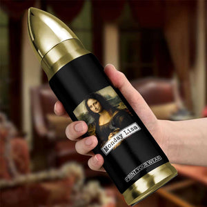 Monday Lisa Coffee Lover Bullet Tumbler Funny Mona Lisa Art Parody Graphic Tired Work