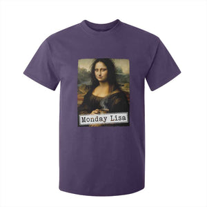Monday Lisa Coffee Lover T Shirt For Kid Funny Mona Lisa Art Parody Graphic Tired Work