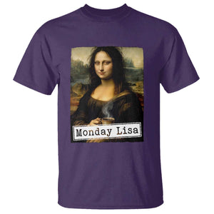 Monday Lisa Coffee Lover T Shirt Funny Mona Lisa Art Parody Graphic Tired Work