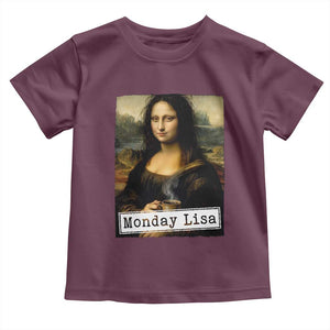 Monday Lisa Coffee Lover Toddler T Shirt Funny Mona Lisa Art Parody Graphic Tired Work