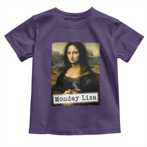 Monday Lisa Coffee Lover Toddler T Shirt Funny Mona Lisa Art Parody Graphic Tired Work