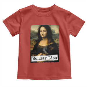 Monday Lisa Coffee Lover Toddler T Shirt Funny Mona Lisa Art Parody Graphic Tired Work