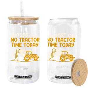 Funny Farm Life Stickman Meme Glass Can No Tractor Time Today