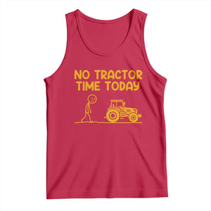 Funny Farm Life Stickman Meme Tank Top No Tractor Time Today