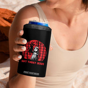 Not Today Jesus 4 in 1 Can Cooler Tumbler Gothic Dark Art Pastel Goth Creepy Graphic