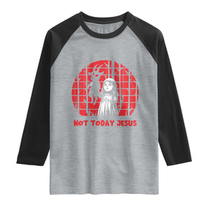 Not Today Jesus Raglan Shirt Gothic Dark Art Pastel Goth Creepy Graphic