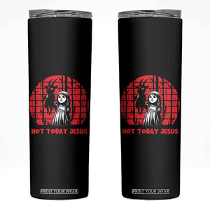 Not Today Jesus Skinny Tumbler Gothic Dark Art Pastel Goth Creepy Graphic