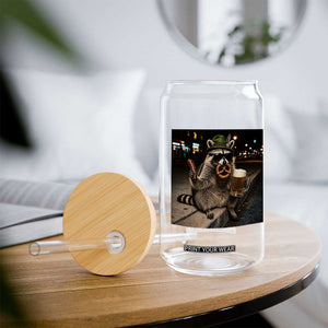 Funny Oktoberfest Raccoon Glass Can Cute Trash Panda Beer Festival Bavarian Gift