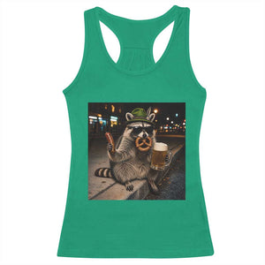 Funny Oktoberfest Raccoon Racerback Tank Top Cute Trash Panda Beer Festival Bavarian Gift