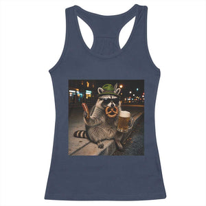 Funny Oktoberfest Raccoon Racerback Tank Top Cute Trash Panda Beer Festival Bavarian Gift