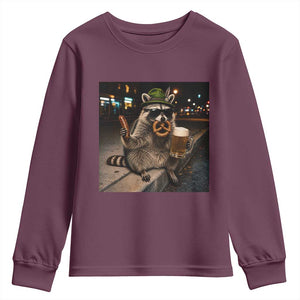 Funny Oktoberfest Raccoon Youth Sweatshirt Cute Trash Panda Beer Festival Bavarian Gift