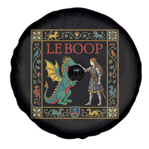 Le Boop Medieval Knight Dragon Spare Tire Cover Renaissance Fantasy Fair Lover Gift