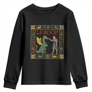 Le Boop Medieval Knight Dragon Youth Sweatshirt Renaissance Fantasy Fair Lover Gift TS12 Black Print Your Wear