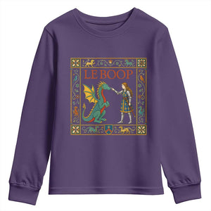 Le Boop Medieval Knight Dragon Youth Sweatshirt Renaissance Fantasy Fair Lover Gift TS12 Purple Print Your Wear