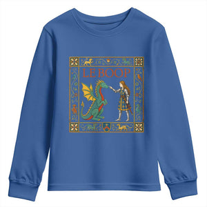 Le Boop Medieval Knight Dragon Youth Sweatshirt Renaissance Fantasy Fair Lover Gift TS12 Royal Blue Print Your Wear
