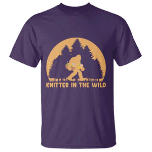 Knitting Bigfoot In The Wild Funny Gift T Shirt TS12 Purple Print Your Wear