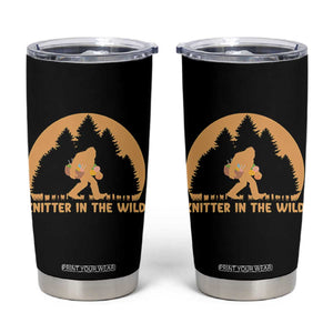 Knitting Bigfoot In The Wild Funny Gift Tumbler Cup TS12 Black Print Your Wear