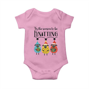 Tis The Season To Be Knitting Baby Onesie Christmas Gift TS12 Light Pink Print Your Wear